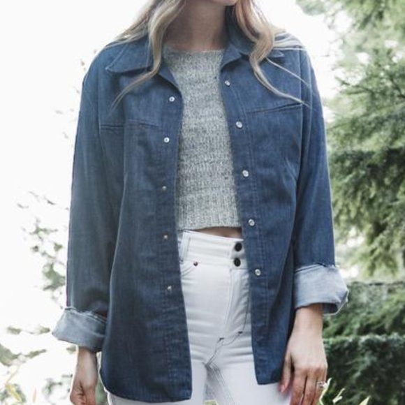 tobias trend Jackets & Blazers - Unisex Vintage Tobias Trend Button Up Denim Shirt